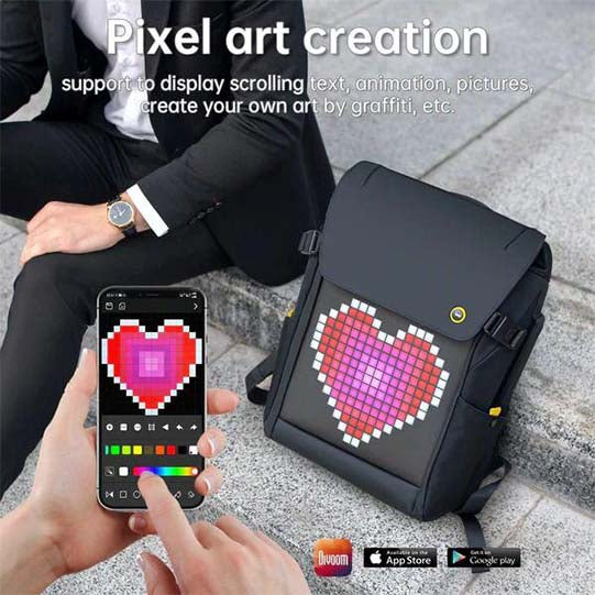 DIVOOM Pixoo M Backpack Waterproof School Backpack Laptop Bag DIVOOM Pixoo M Backpack Waterproof School Backpack Laptop Bag